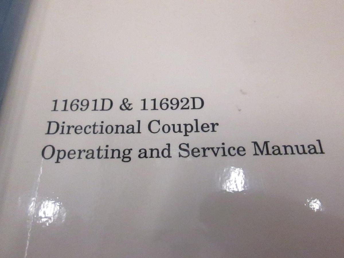 Used HP 11691D and 11692D Directional Coupler Operating and Service Manual, Used