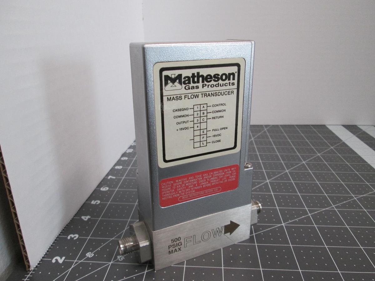 Used Matheson, 8172-0423, Mass Flow Transducer 2.0 SLPM Air 50 PSIG Inlet 
