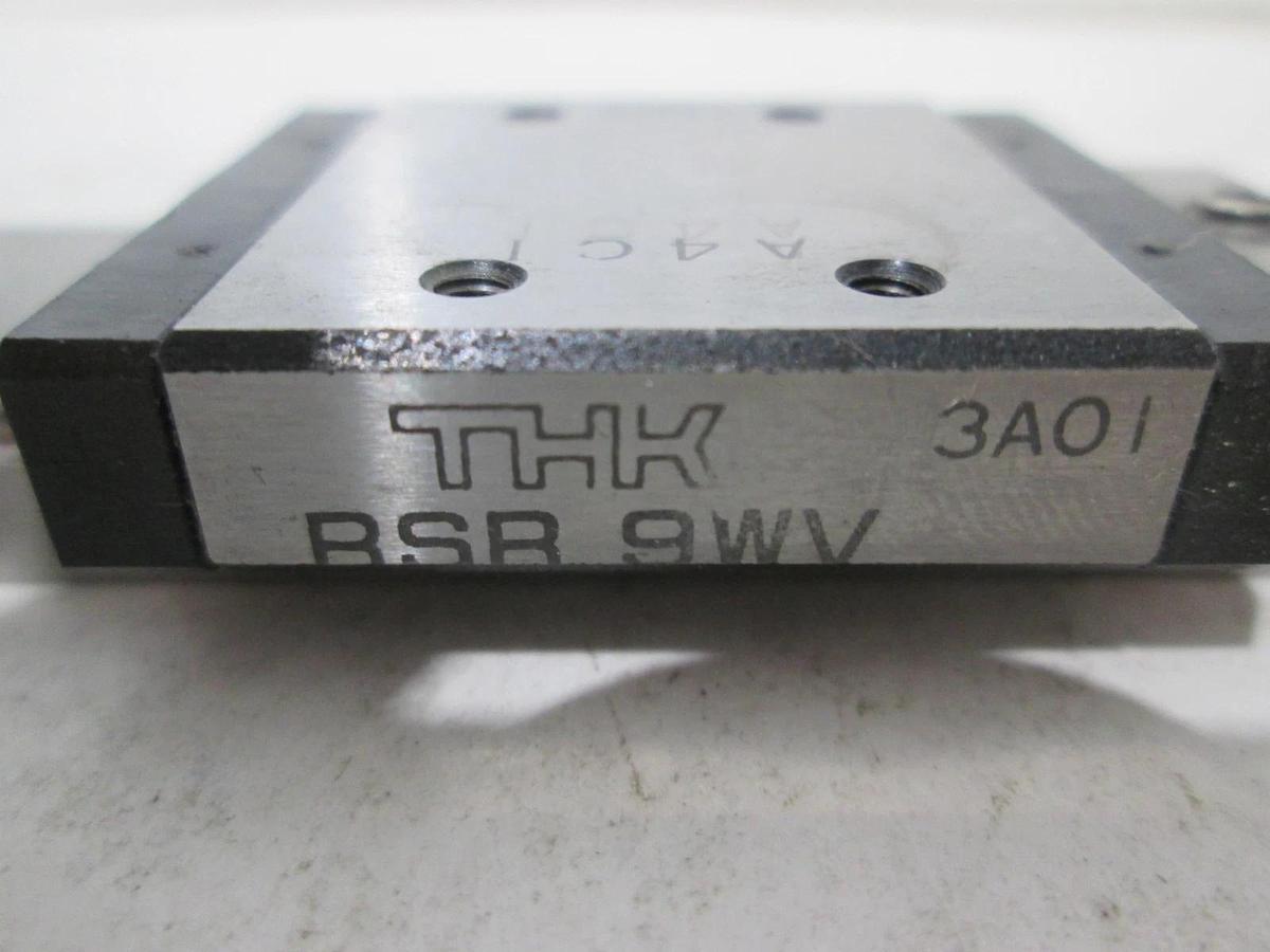 Used THK, RSR 9WV, Linear Slide Block w/ Guide Rail, Used, Lot of 2