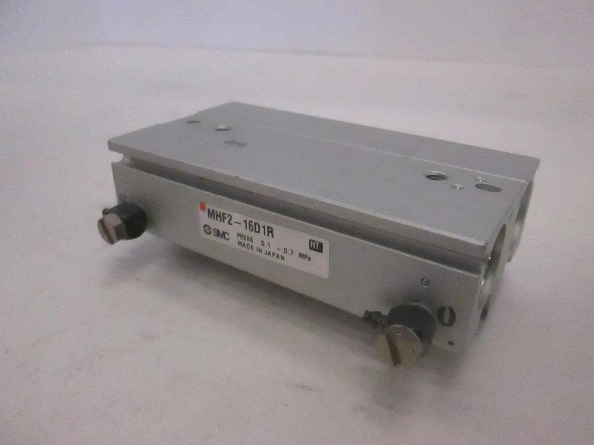 Used SMC, Pneumatic Gripper w/ 2 Slides, MHF2-16D1R, Used