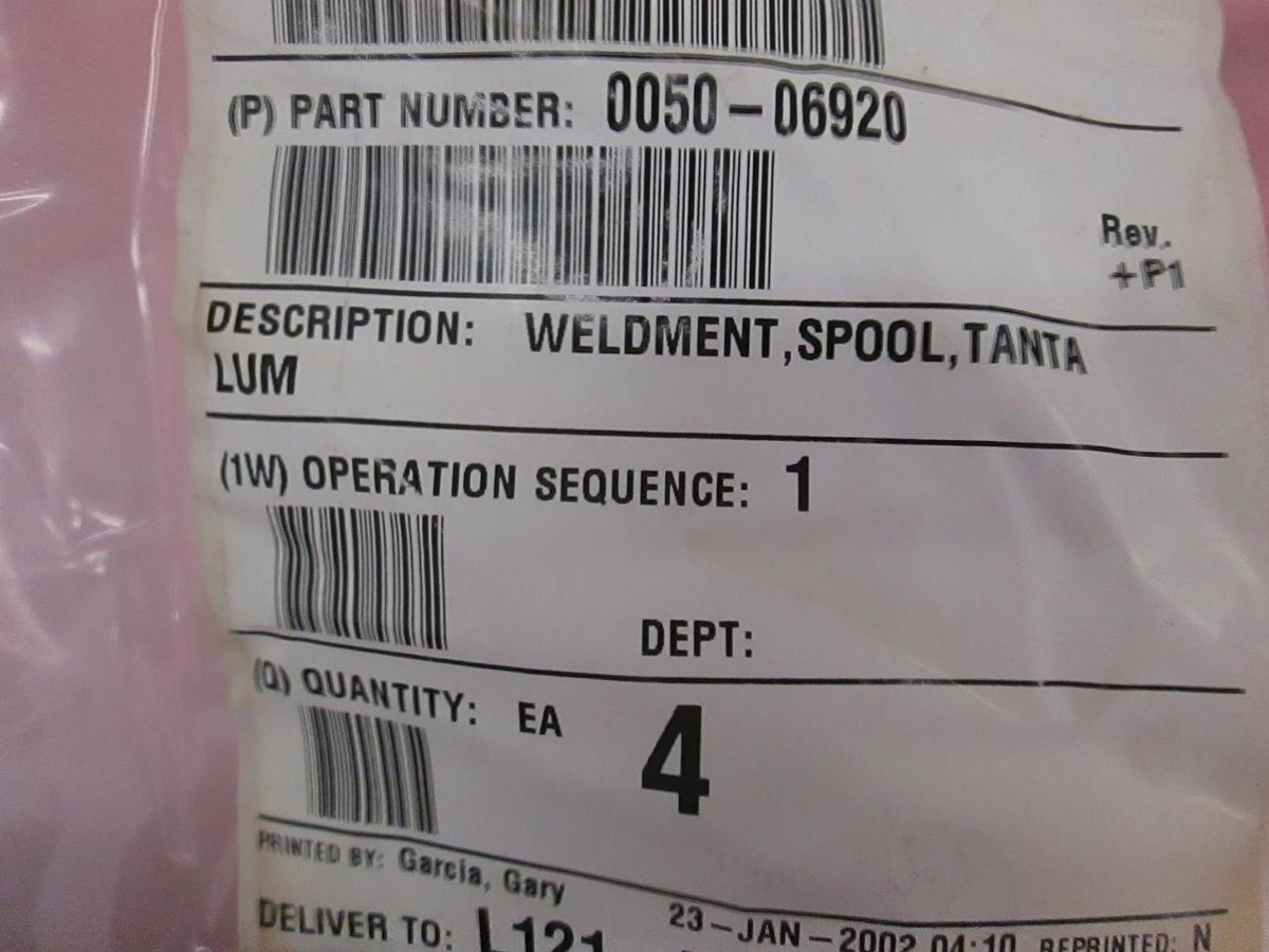 AMAT, Weldment, Spool, Tantalum, 0050-06920, New