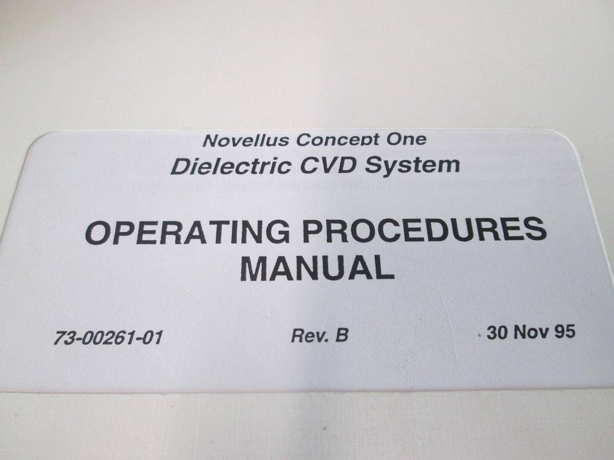 Used Novellus, Dielectric CVD System, Operating Procedures Manual, Used