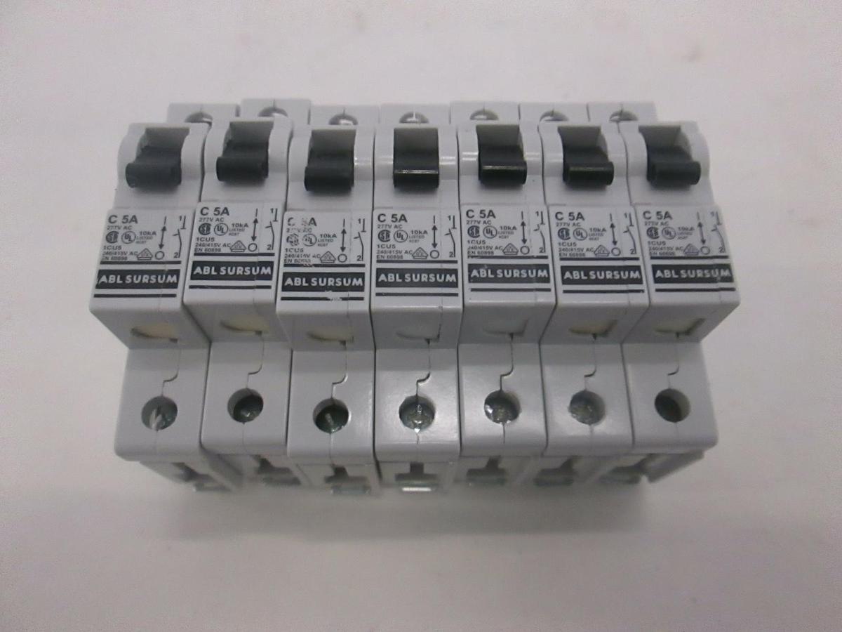 Used ABL Sursum, C 5A Breaker, Used, Lot of 7