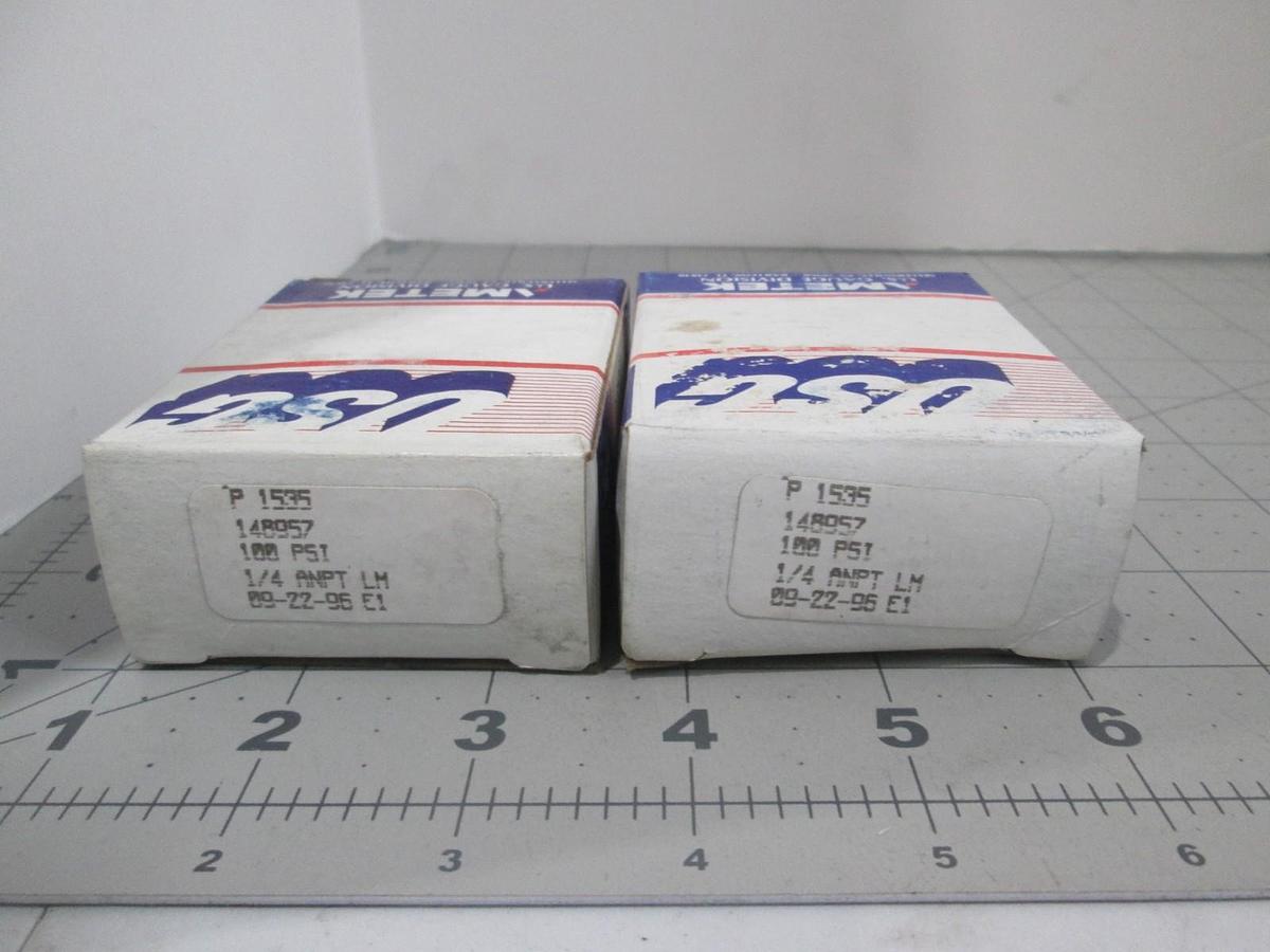 USG Amtek, P 1535, Gauge, 0-100 PSI, 1/4 ANPT, New, Lot of 2