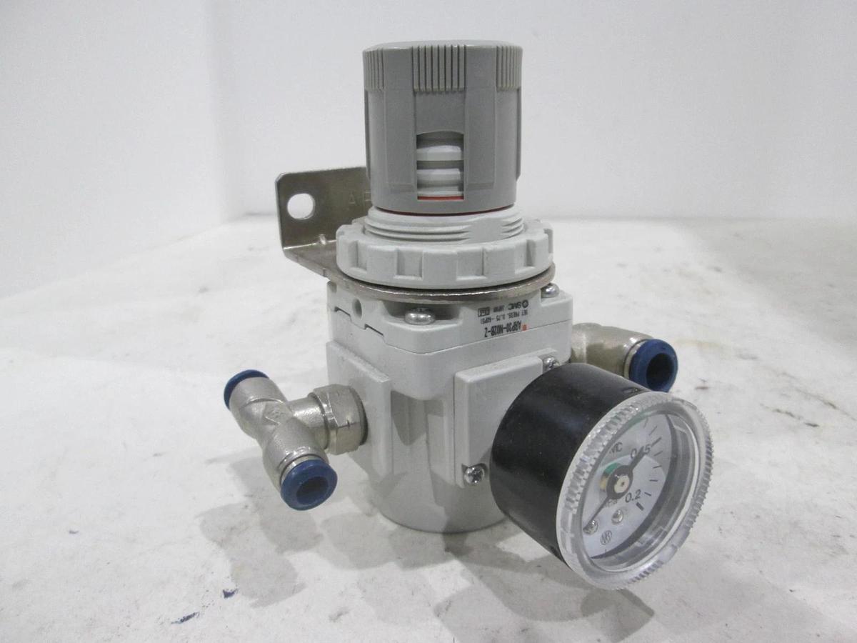 Used SMC, ARP30-N02B-Z, Regulator Assy w/ 0-.2MPa Gauge and Bracket, Used