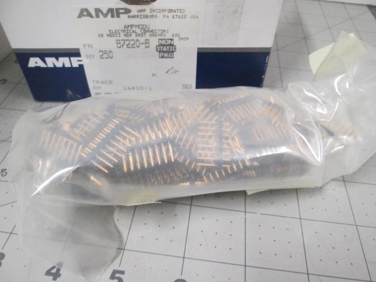 AMP, 87220-8, Connector Header, 8 POS, Single Row, Gold Contacts,New, Lot of 250
