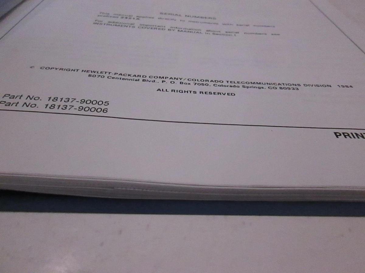 Used HP 18137A V.35 Interface Pod Operating and Service Manual, Used