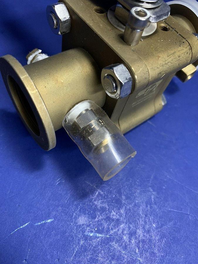 Used A&N Corp B1075-QF25-VBS Brass Vacuum Ball Valve w/ Port, QF 25 Flanges, Used