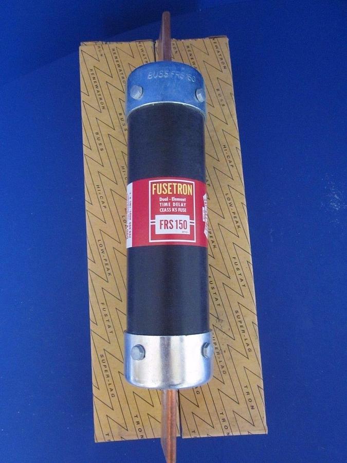 Used Bussmann Fusetron FRS150 Time Delay Fuse 150A, 600V, LOT of 2, NIB
