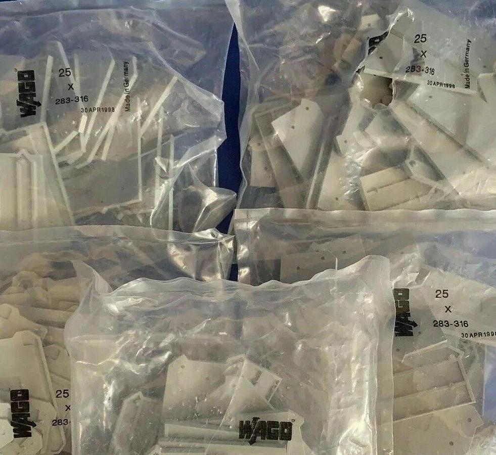 Wago 283-316 Gray End and Intermediate Plate, Lot of 100