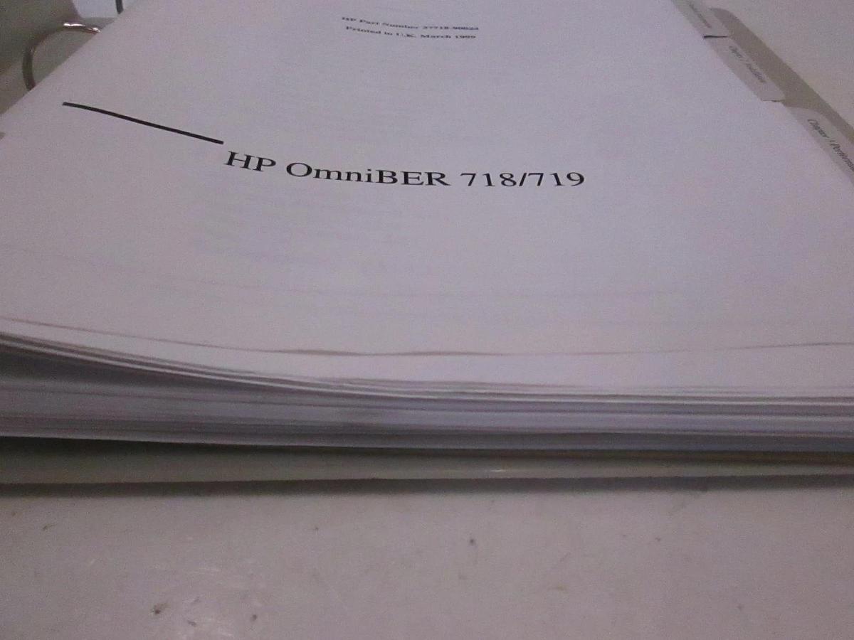 Used HP OmniBER 718/719 Installation and Verification Manual, Used