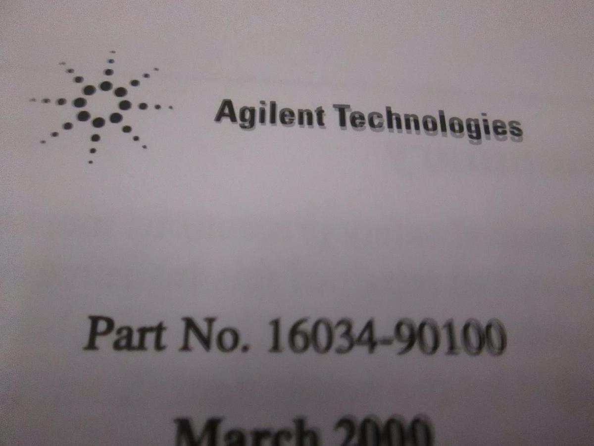 Used Agilent Third Edition 16034G/H Test Fixture Service Manual, Used