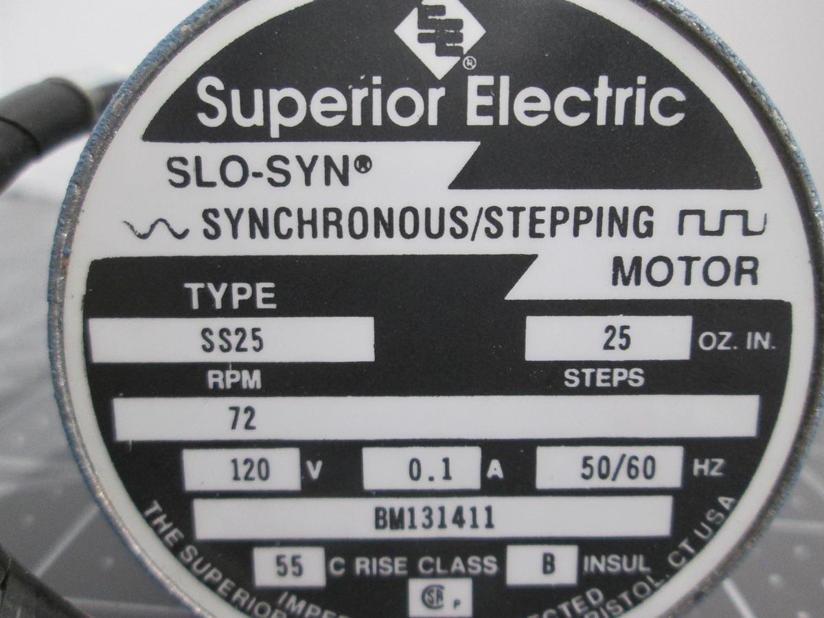 Used Superior Electric Slo-Syn SS25 Synchronous Stepping Motor 120V 72RPM 