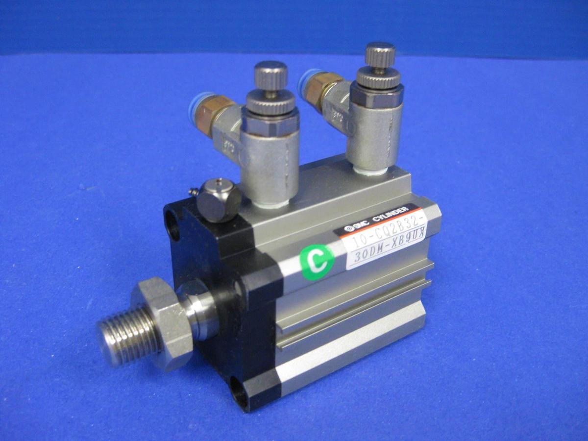 Used SMC 10-CQ2B32-30DM-XB9UX Pneumatic Air Cylinder, Used