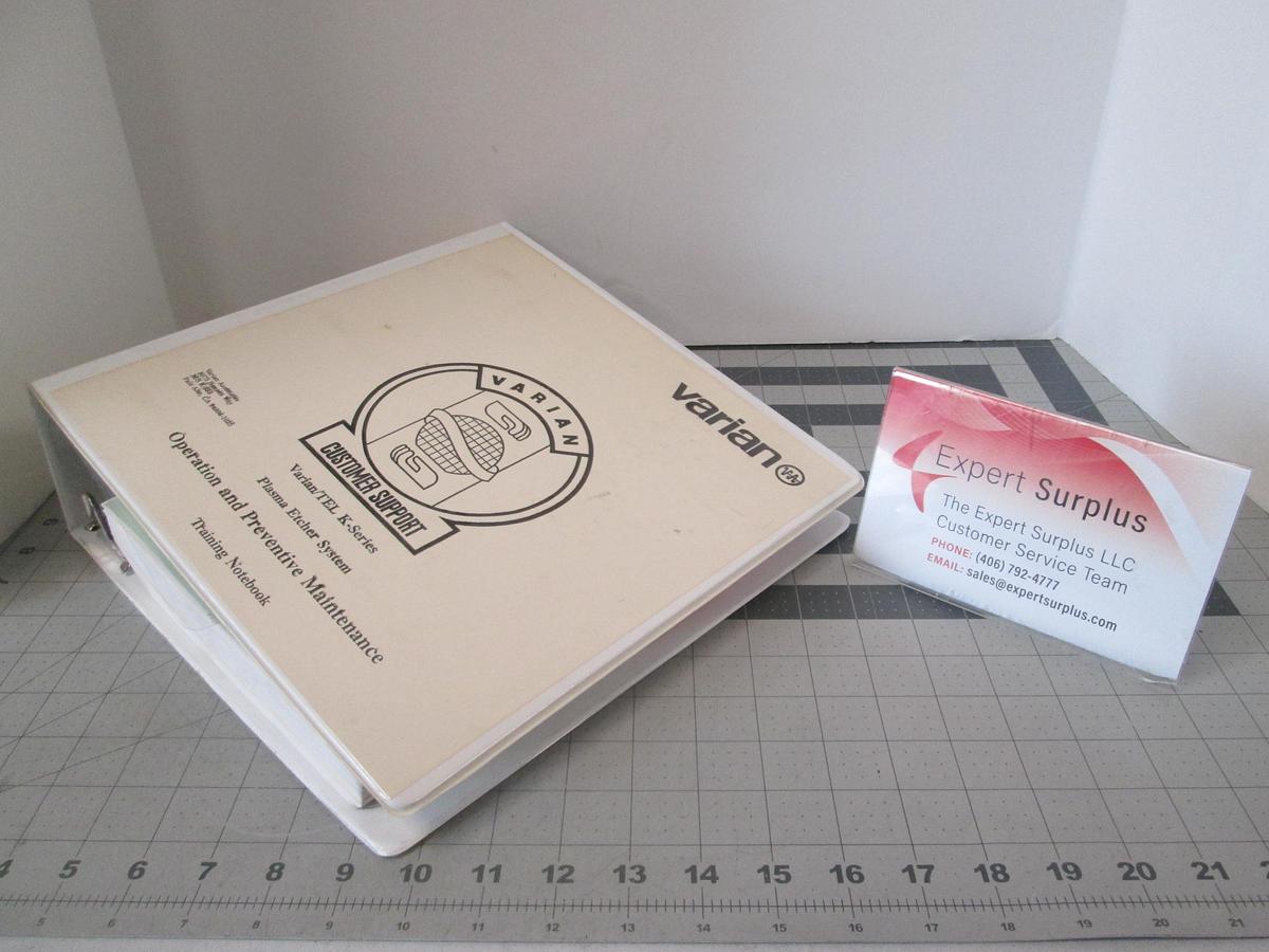 Used Varian, TEL K-Series, Plasma Etcher, Operation and Preventive Maintenance Training Notebook, Used