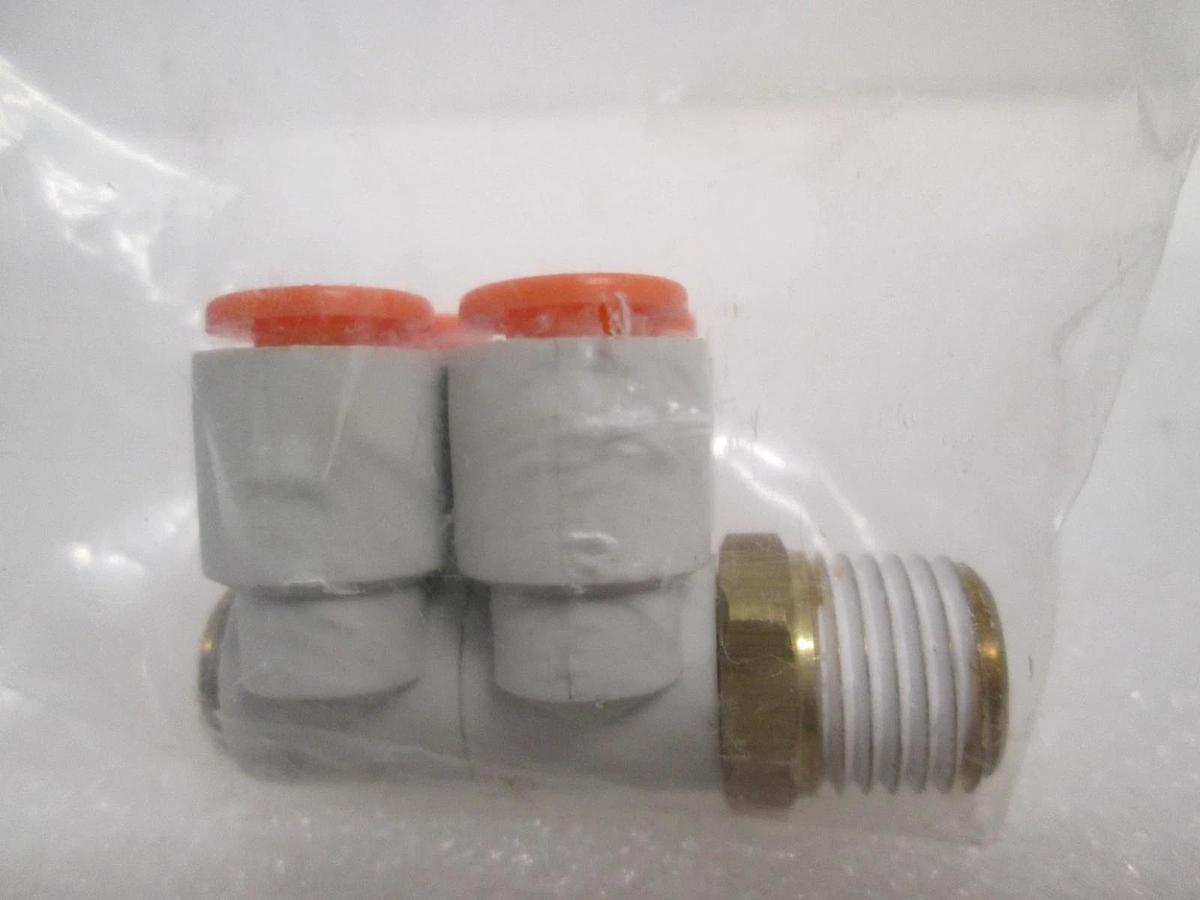 Used SMC, 1/4" 4-Port Fitting, 206-7302, Used