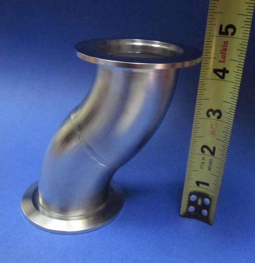 Stainless Steel S-Curve Vacuum Adapter Pipe, NW50, 4.5", Lot of 2