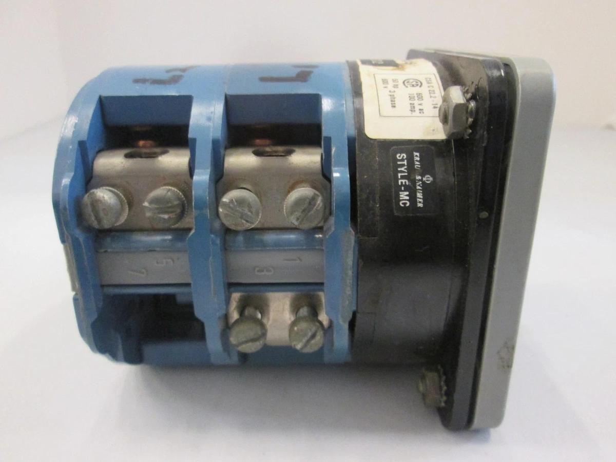Used Kraus & Naimer, C105, Selector Switch 2 Position NO KNOB, 500V, 100A, Used