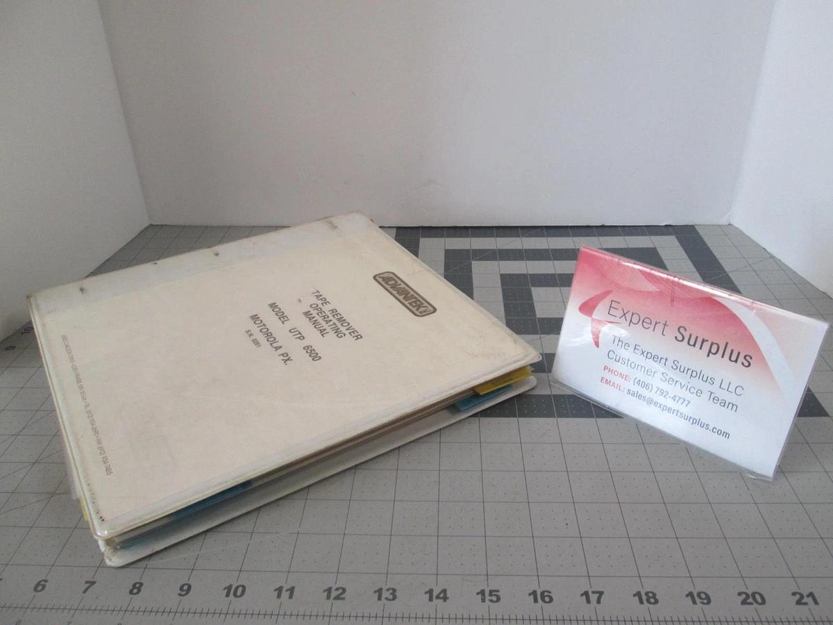 Used Advantek, Tape Remover Operating Manual, UTP 6500, Used