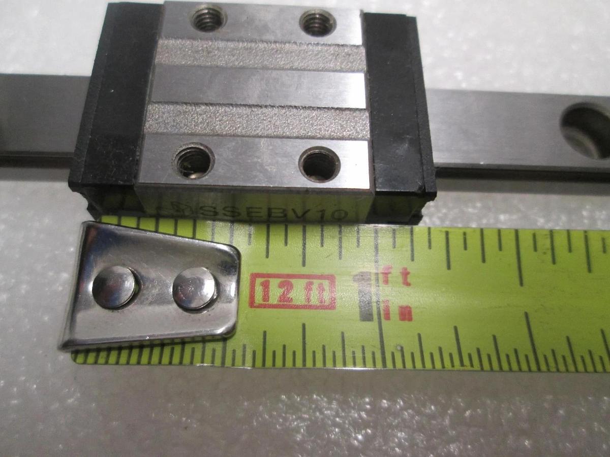 Used Misumi, SSEBV10, Bearing Guide Block w/ Slide Rail, Used, Lot of 2