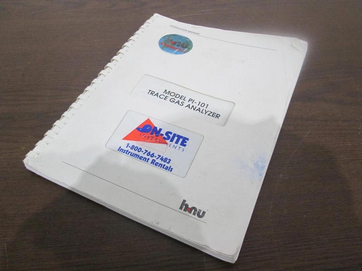 Used HNU, Model PI-101 Trace Gas Analyzer, 81-MN104462, Instruction Manual, Used