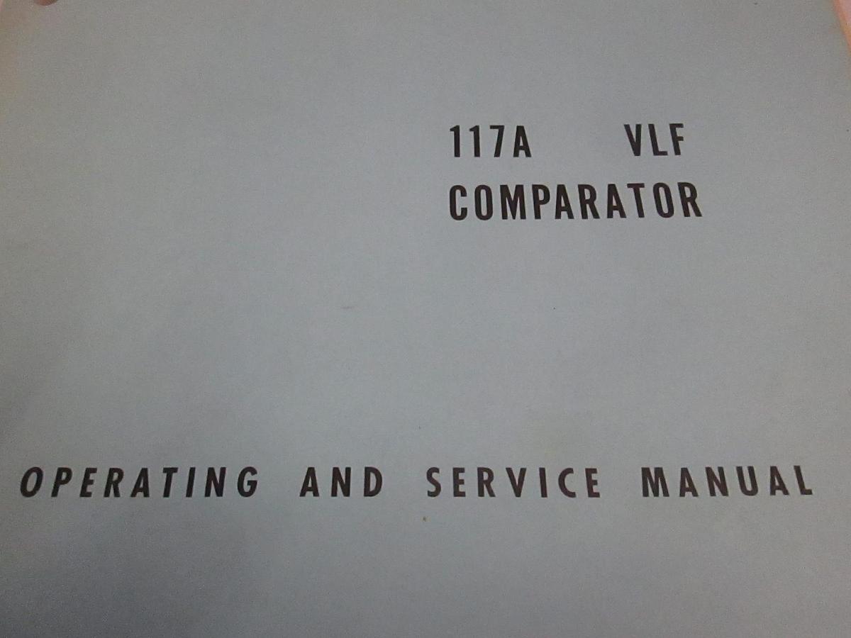 Used HP 117A VLF Comparator Operating and Service Manual, Used