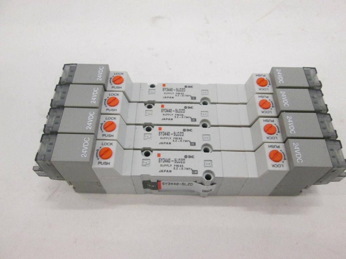 Used SMC, SY3440-5LOZD, Solenoid Valve, Used, Lot of 4