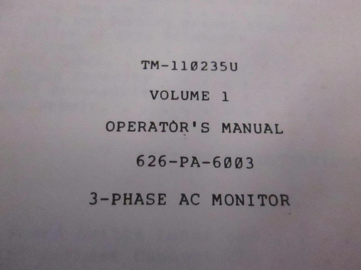 Used Dranetz TM-110235U Volume 1 Operator's Manual, Used