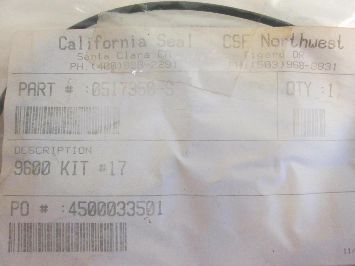 Used California Seal, 0517350, Silicone Black 9600 Kit #17, O-Ring Lot of 2