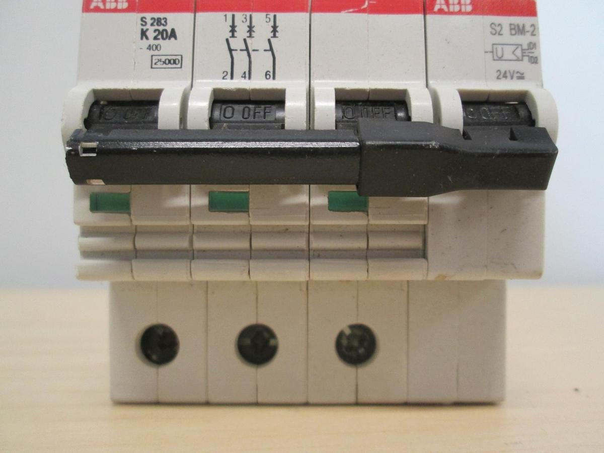 Used ABB, S 283, S2-BMM-2, 4 Pole, Circuit Breaker, VDE 0660, Used