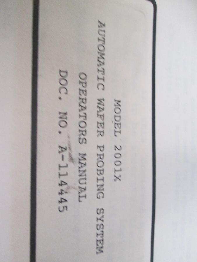 Used Electroglas, Model 2001x, Automatic Wafer Prober Operators Manual, A-114445 Used
