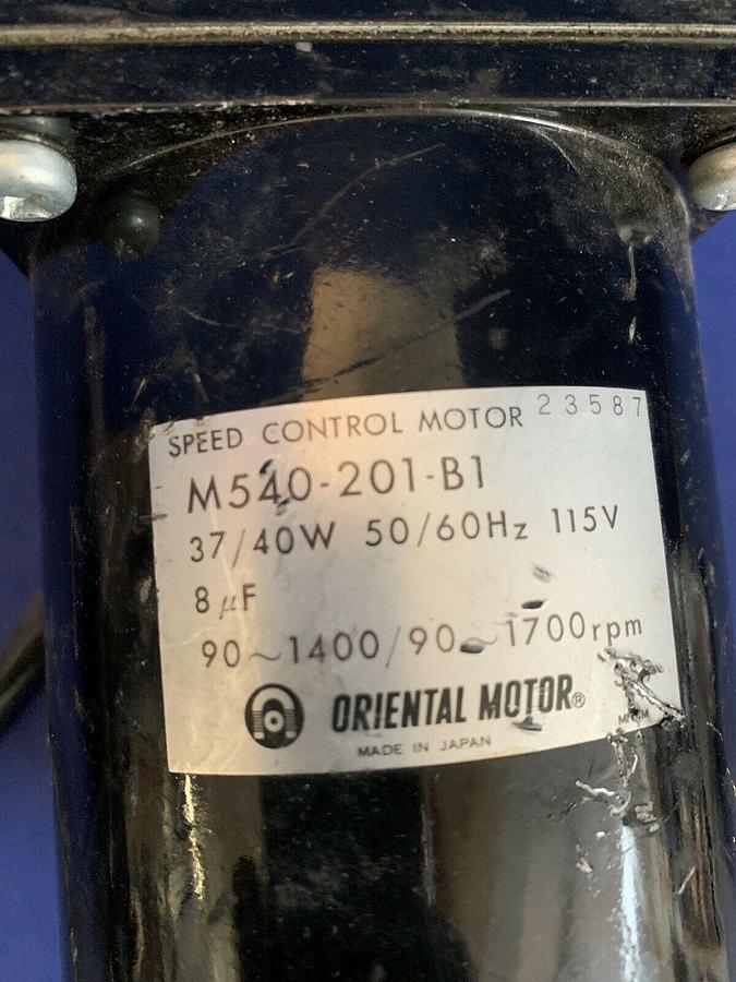 Used Oriental Motor M540-201-B1 Speed Control Motor w/ 5GK18KA Gear Head, Used