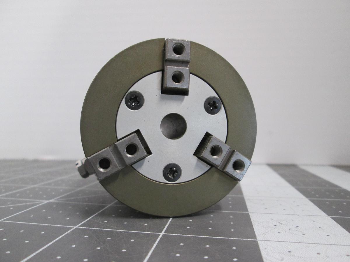 Used Konsei CKF-20AS Hollow Type 3-Jaw Pneumatic Chuck Gripper Actuator