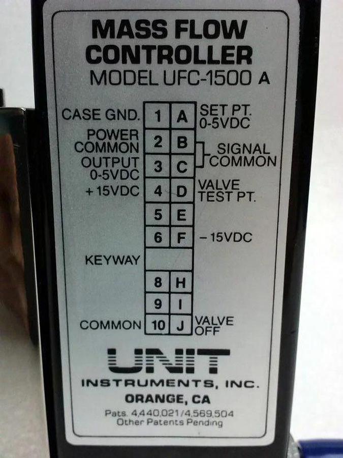 Used Unit UFC-1500A, Mass Flow Controller, Gas- (CH3 O)3B, Range- 25 SCCM, 1/4" M I/O