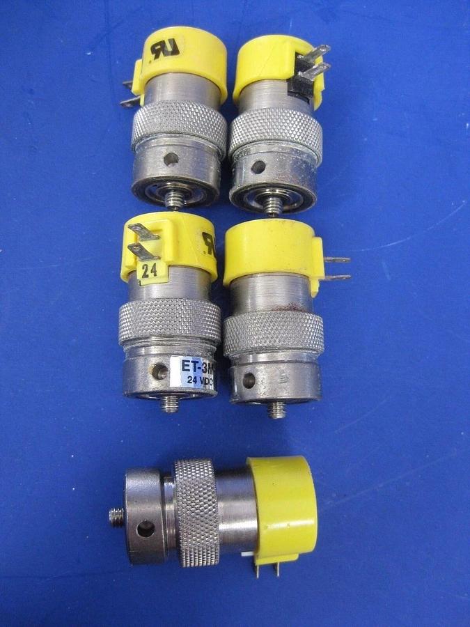 Used Clippard ET-3M-24 3-Way Electronic Valve, N.C., 24 VDC - Lot of 5 Used