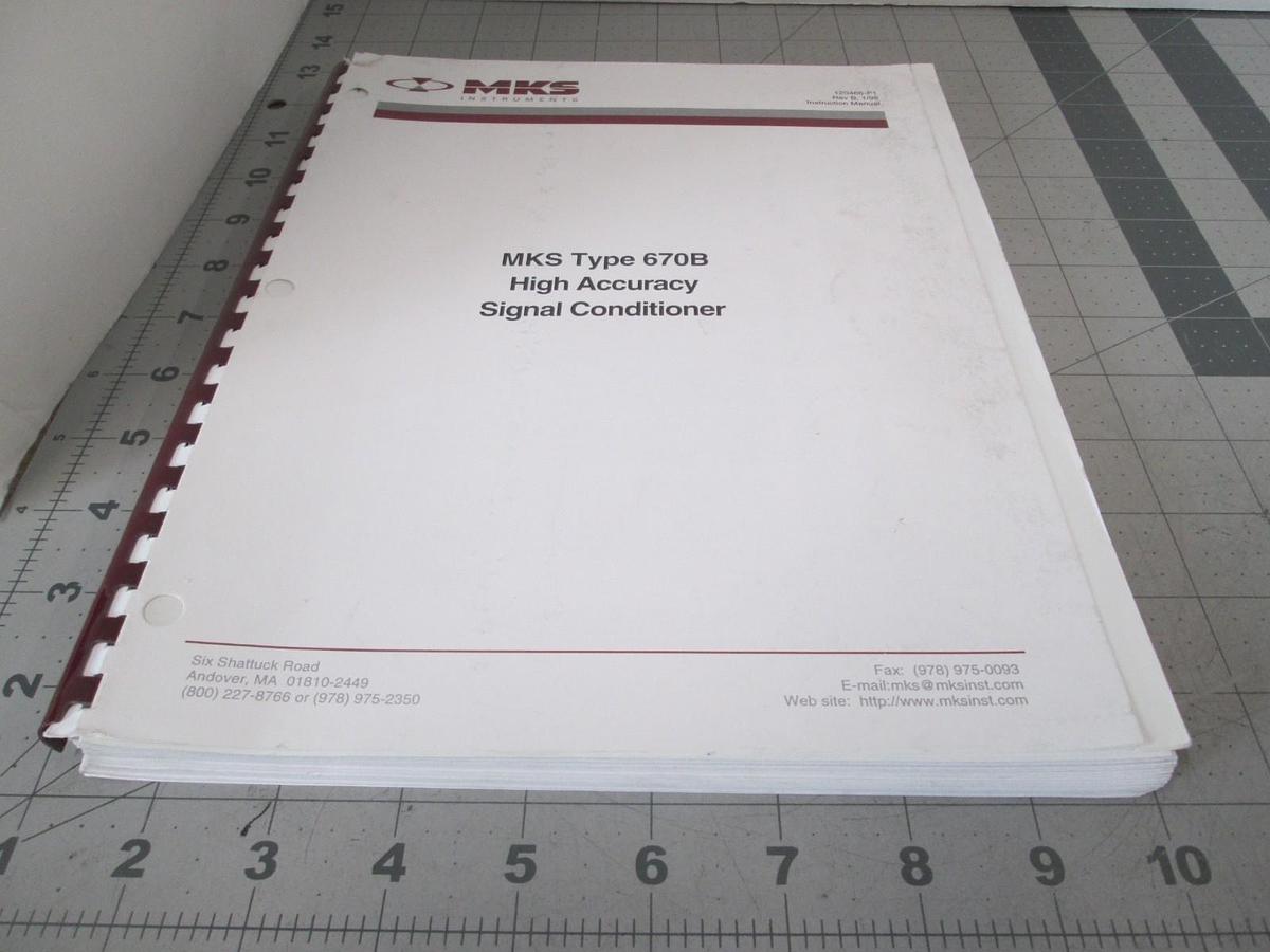 Used MKS, Type 670B, High Accuracy Signal Conditioner, Instruction Manual, Used