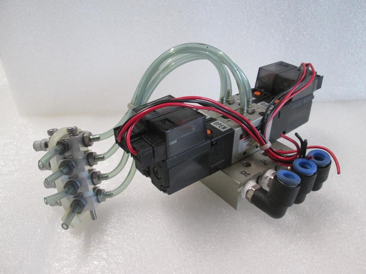 Used SMC, VZ3223, Solenoid Valve Block Assy, 2 Valves, Used