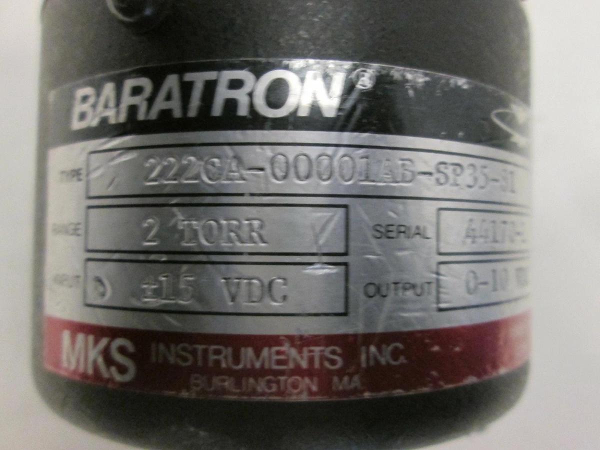 Used MKS, Baratron 2 Torr Pressure Transducer, 222CA-00001AB-SP35-81, Used