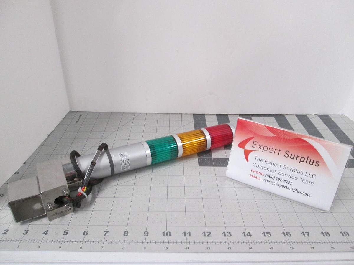 Patlite, SL-VQ, 00804M,Light Signal Tower,R/Y/G, 24V w/ 4 Pin Wire Harness, Used