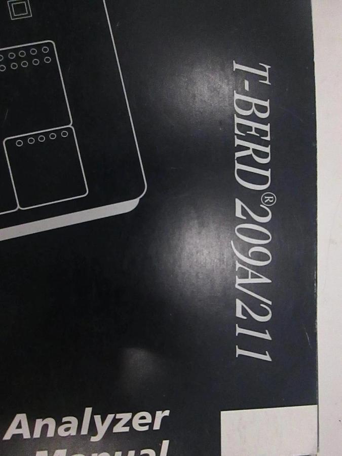 Used TTC T-Berd 209A/211 T-Carrier Analyzer Reference Manual, Used