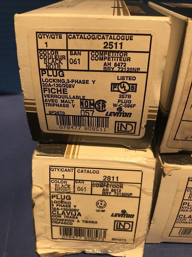 Used Leviton Misc Lot of Plugs/Connector, Lot of 6