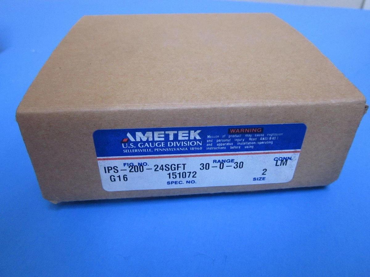 Ametek Gas Indicating Pressure Switch, IPS-200-24SGFT, 2", Class 100, 30-0-30