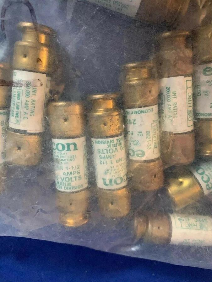 Used ECON Time Delay Fuse ECNR 1-1/2, 250V, Lot of 18 Used