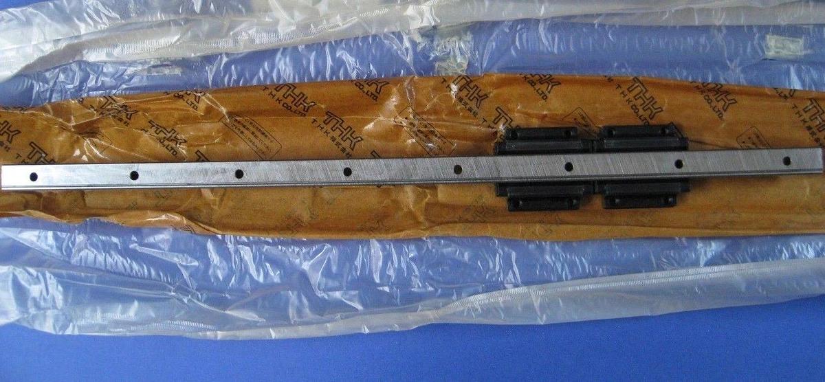 THK HSR15TA Linear Guide w/ 2 Full Ball Linear Motion Guide Blocks, Lot of 2 NEW