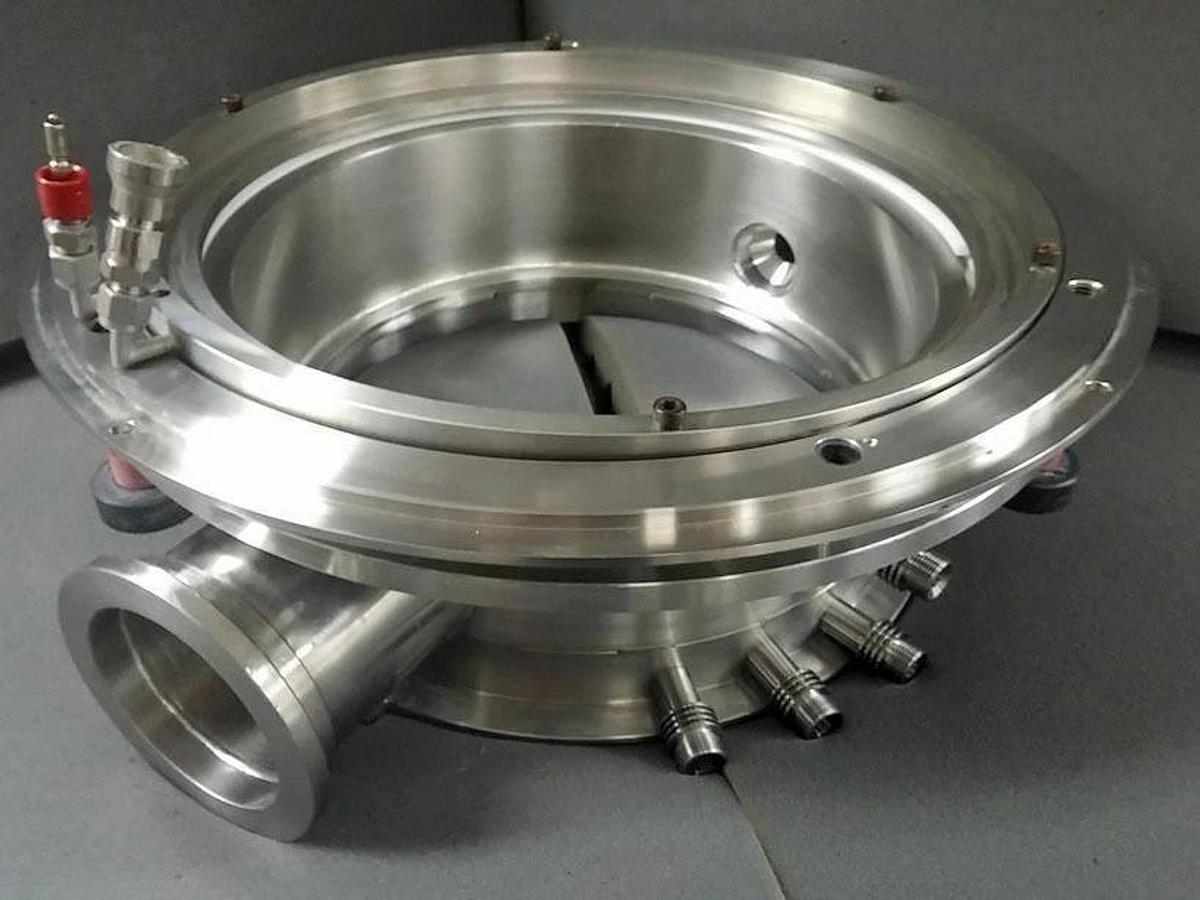 Used TEL Tokyo Electron Process Chamber Manifold Flange Plenum, Used