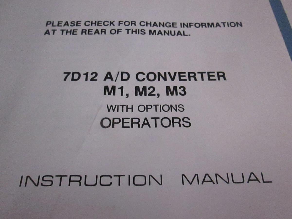 Used Tektronix 7D12 A/D Converter M1,M2,M3 with Operator Instruction Manual, Used