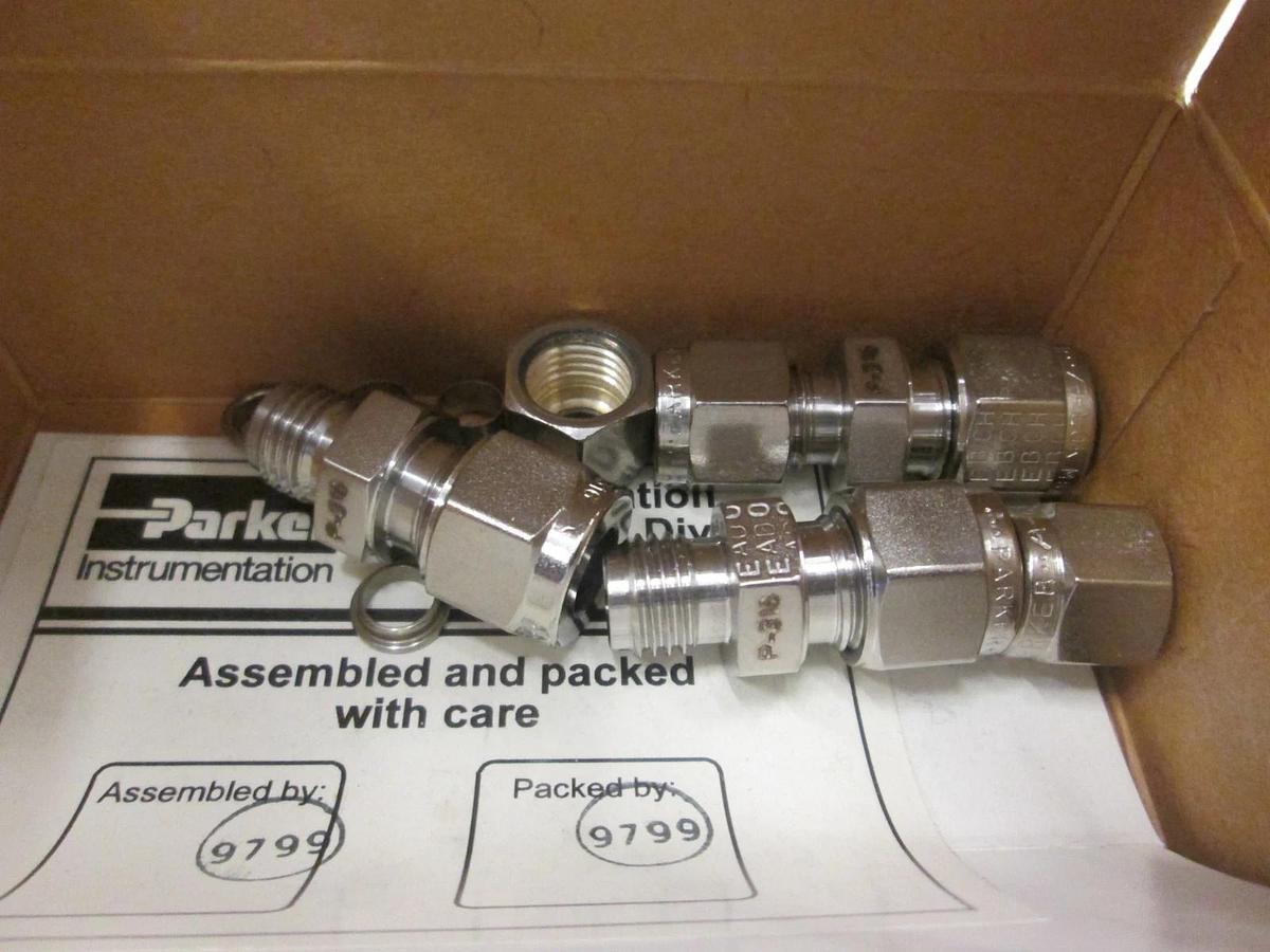 Parker, M8CU4-316, Union Coupling, Box of 3, New