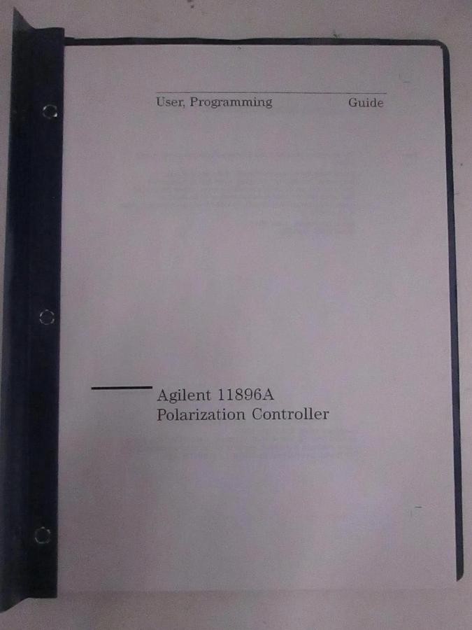 Used Agilent 11896A Polarization Controller Programming User's Guide, Used