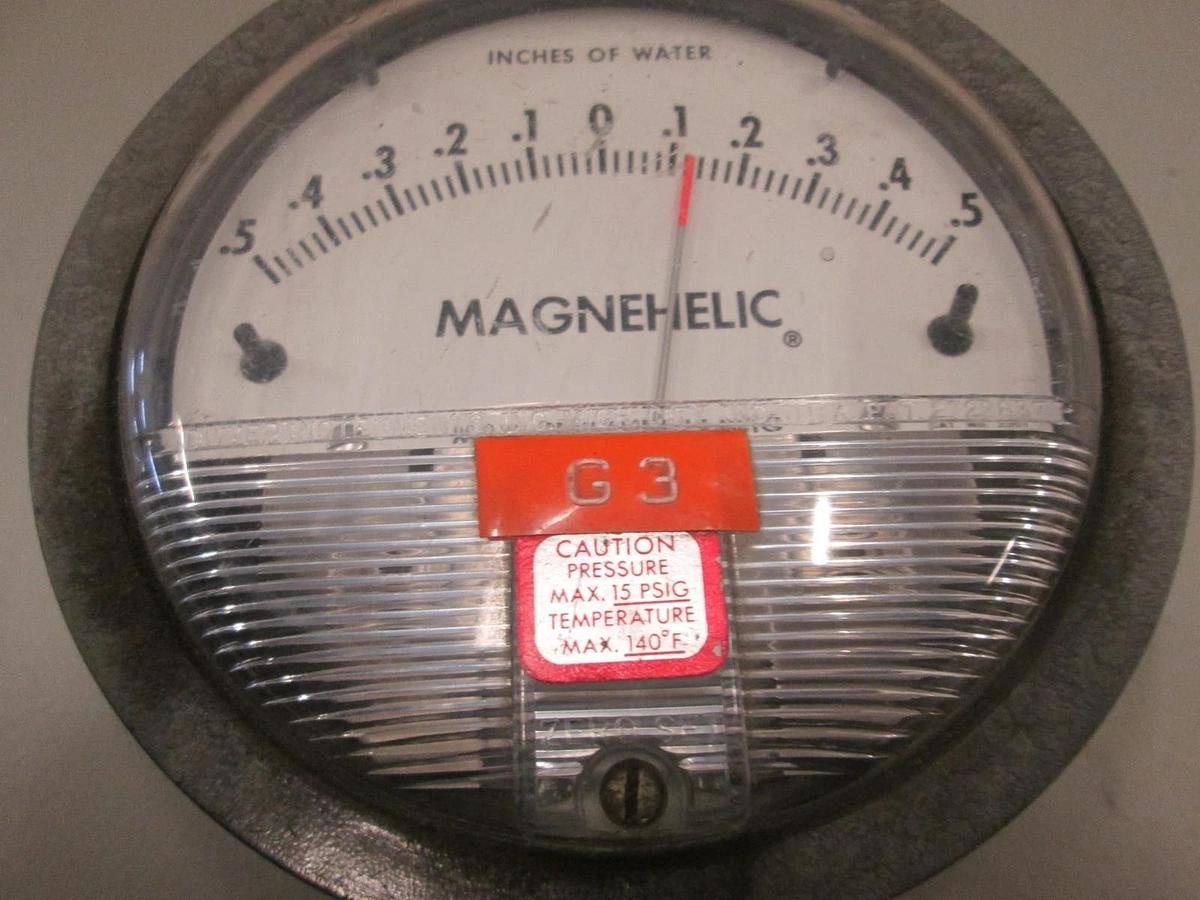 Used Dwyer, Magnehelic Pressure Gauge .5-0-.5", 2301, Used