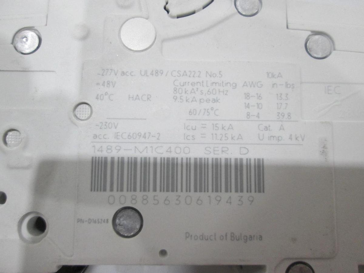 Allen Bradley, 1489-M1C400, Circuit Breaker, Single Pole, 40A, NWOB, Lot of 2